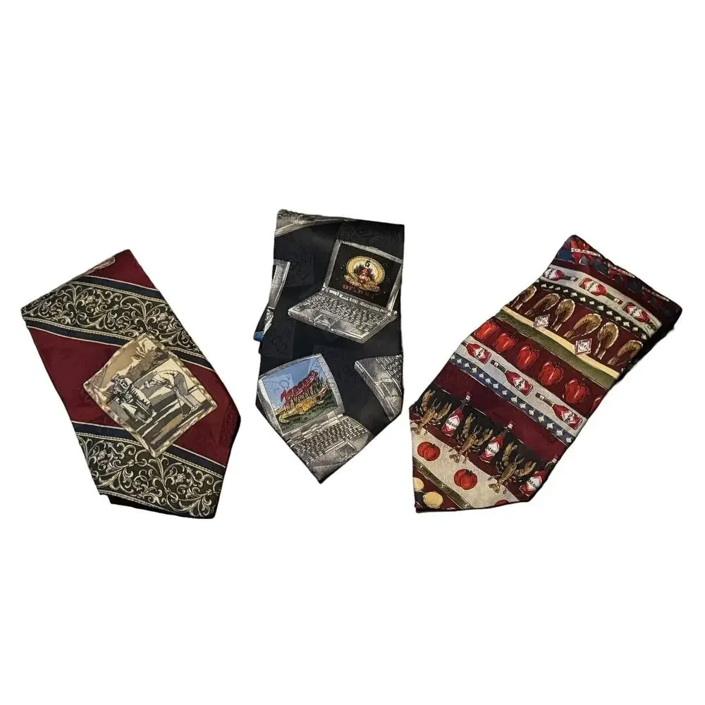 TABASCO Brand Sauce Men's Novelty Designer 100% Silk Ties (3)‎ Neckties USA Made